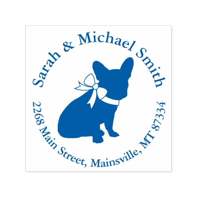 French Bulldog Baby Shower Frenchy Frenchie Blue Self-inking Stamp (Design)