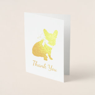 French Bulldog Baby Shower Frenchy Frenchie Foil Card