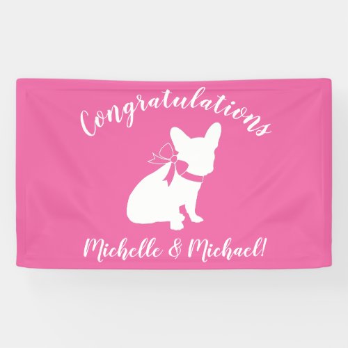 French Bulldog Baby Shower Frenchy Frenchie Pink Banner