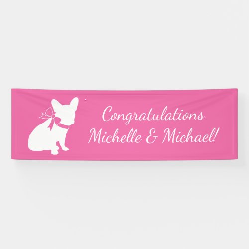 French Bulldog Baby Shower Frenchy Frenchie Pink Banner