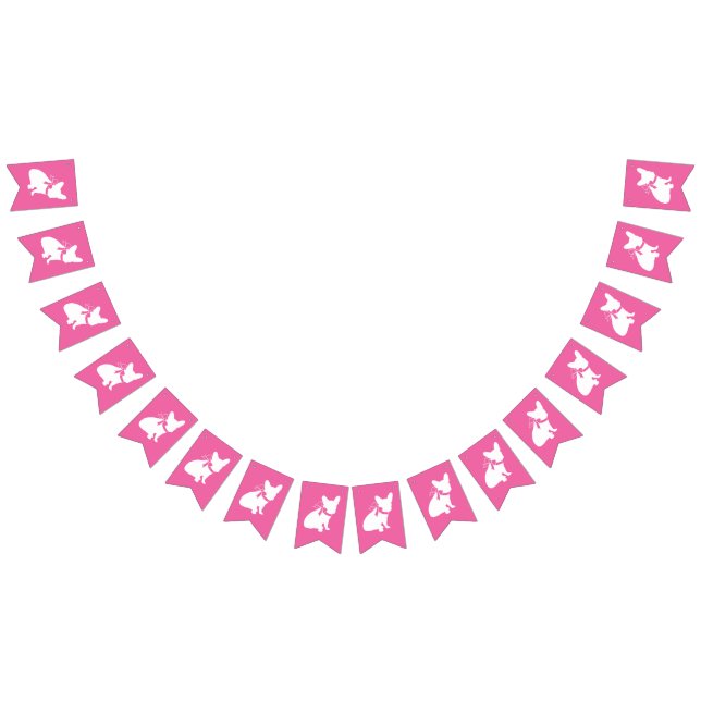 French Bulldog Baby Shower Frenchy Frenchie Pink Bunting Flags (All)