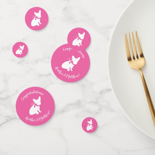 French Bulldog Baby Shower Frenchy Frenchie Pink Confetti (Group)