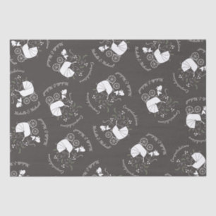 French Bulldog Baby Shower Grey Tissue Paper