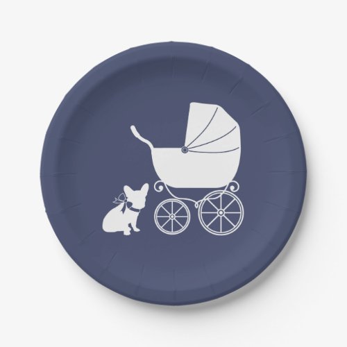 French Bulldog Baby Shower Plate Design 5