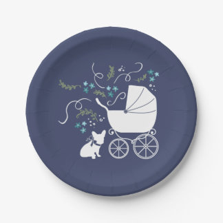 French Bulldog Baby Shower Plates