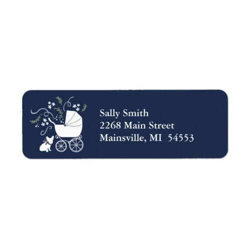 French Bulldog Baby Shower Return Address Labels