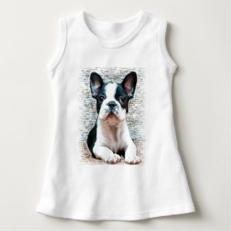 French Bulldog Baby sleeveless dress