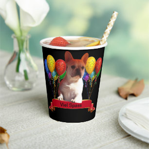 French Bulldog Balloon French Bulldog Paper Cups