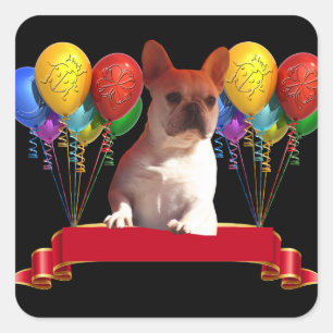 French Bulldog Balloon French Bulldog Square Sticker