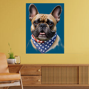 French Bulldog Bandana Labor Day Bulldog Poster