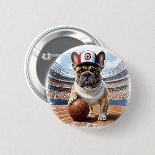 French Bulldog Basketball Bulldog Father's Day Button