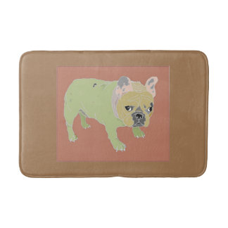 french bulldog,bath mat