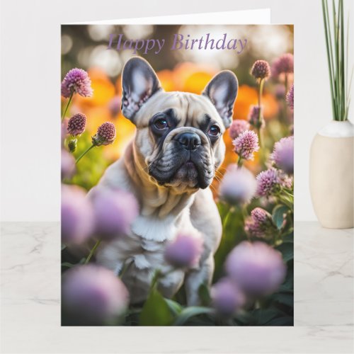 French Bulldog beautiful custom birthday card