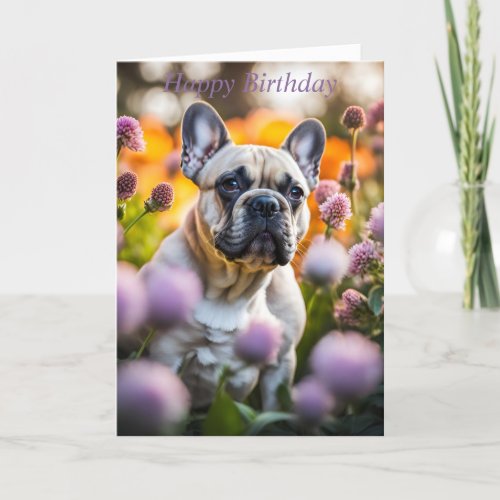 French Bulldog beautiful custom birthday card