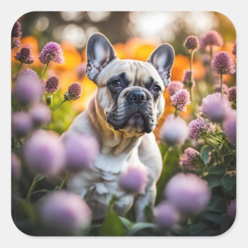 French Bulldog beautiful photo  Square Sticker