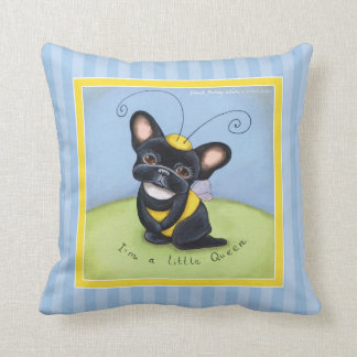 French Bulldog Bee Throw Pillow
