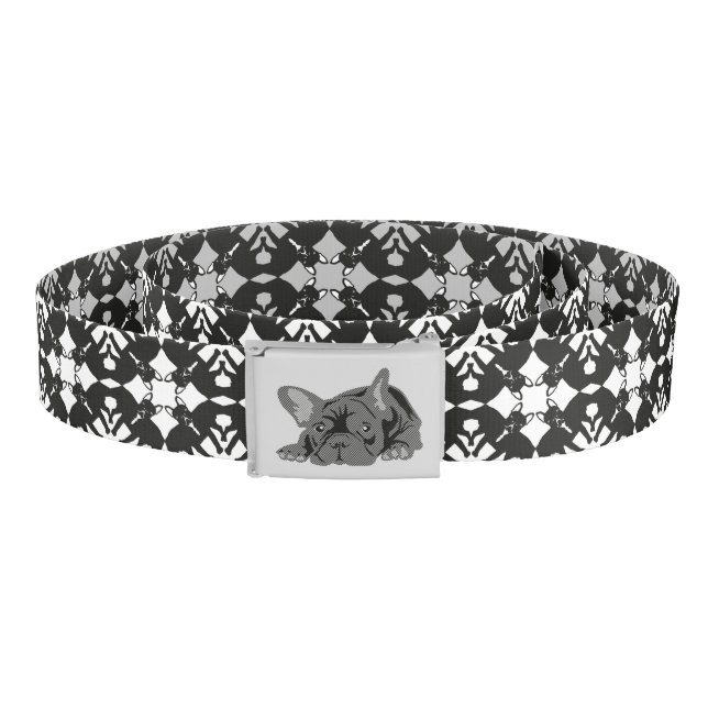 French Bulldog Belt Black and White (Coil)
