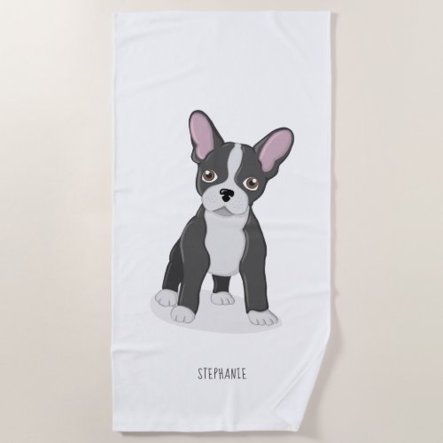 French Bulldog Birthday Beach Towel