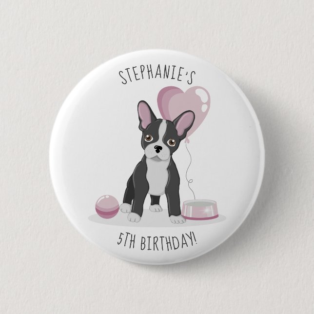 French Bulldog Birthday Button (Front)