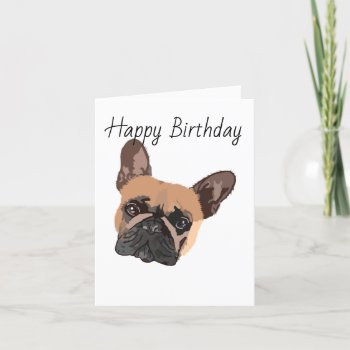 French Bulldog Birthday Card by Visages at Zazzle