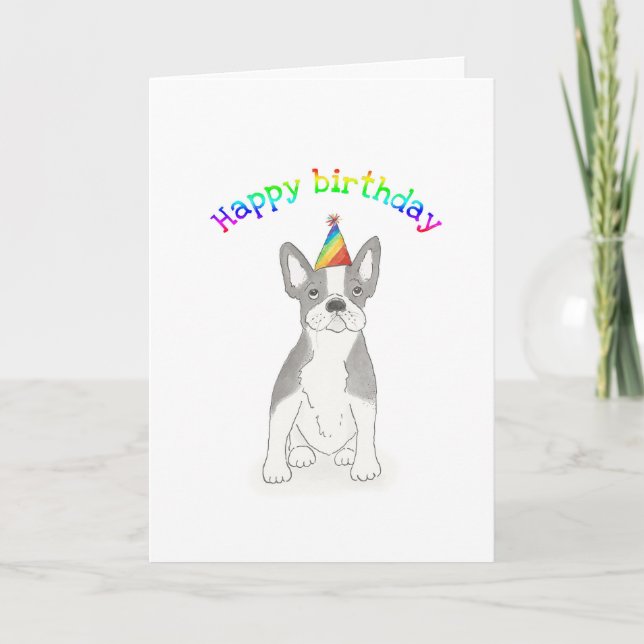 French bulldog birthday card (Front)