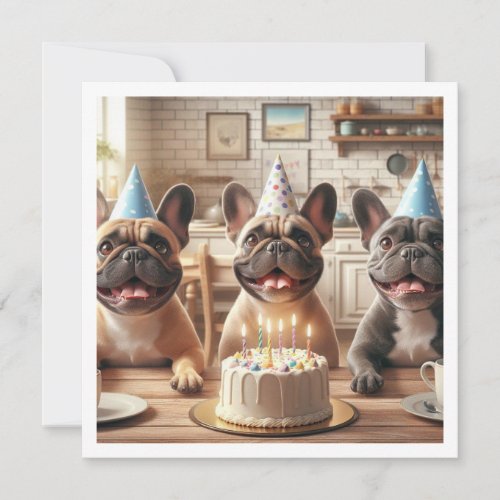 French bulldog birthday card French bulldog Invitation