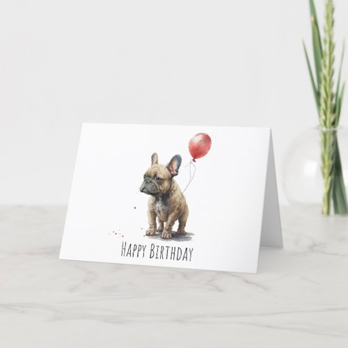 French Bulldog Birthday Card _ Frenchie Card 