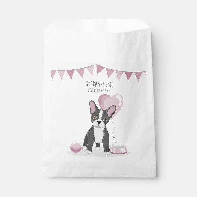 French Bulldog Birthday Favor Bag (Front)