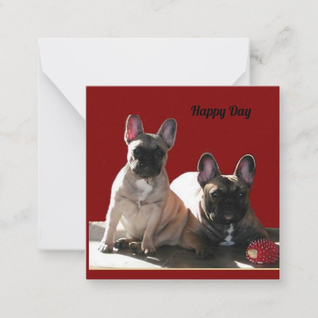 French Bulldog Birthday French Bulldog Note Card (Front)