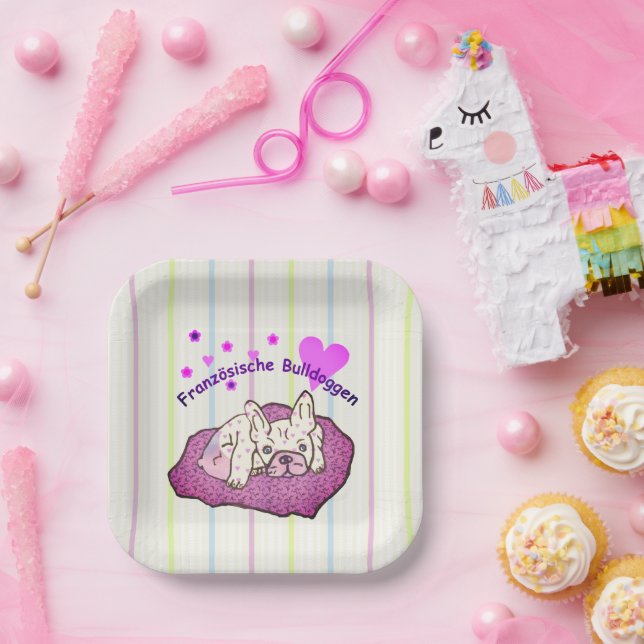 French Bulldog Birthday French Bulldog Paper Plates (Party)