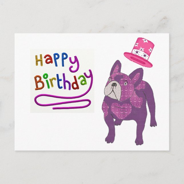French Bulldog Birthday French Bulldog Postcard (Front)