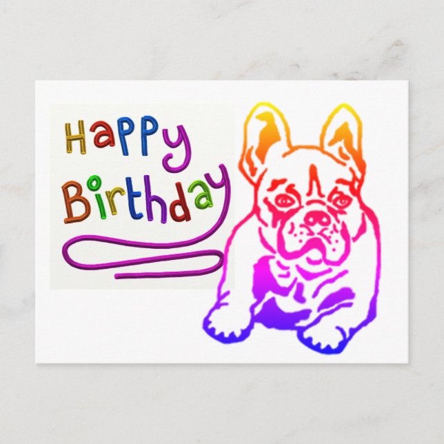French Bulldog Birthday French Bulldog Postcard (Front)