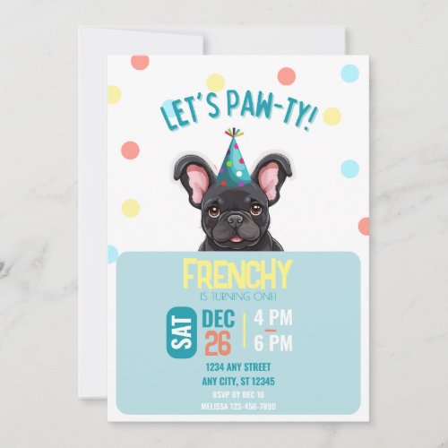 French Bulldog Birthday Invitation