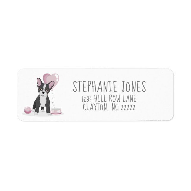French Bulldog Birthday Label (Front)
