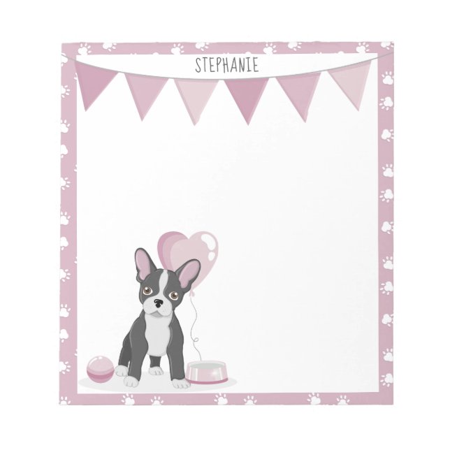 French Bulldog Birthday Notepad (Front)