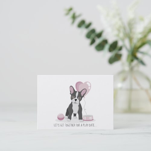 French Bulldog Birthday Play Date Calling Card