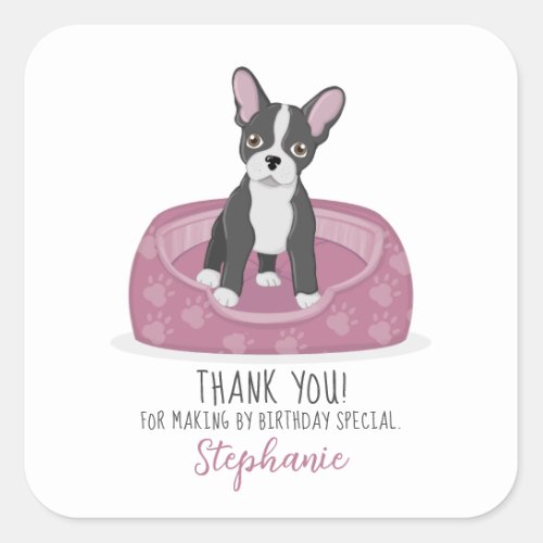 French Bulldog Birthday Square Sticker