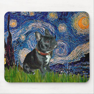 French Bulldog (black 11) - Starry Night Mouse Pad