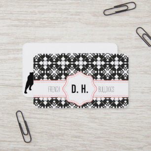 French Bulldog Black and Coral Business Card