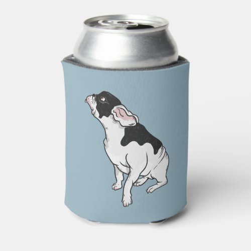 French Bulldog Black and White Can Cooler