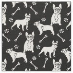 French Bulldog black and white Fabric