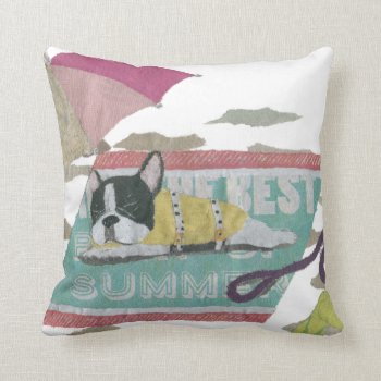 French Bulldog  Black And White Pied Frenchie Throw Pillow by BlessHue at Zazzle