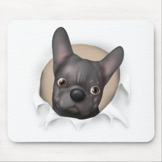 French Bulldog (Black) Busting Out Mouse Pad