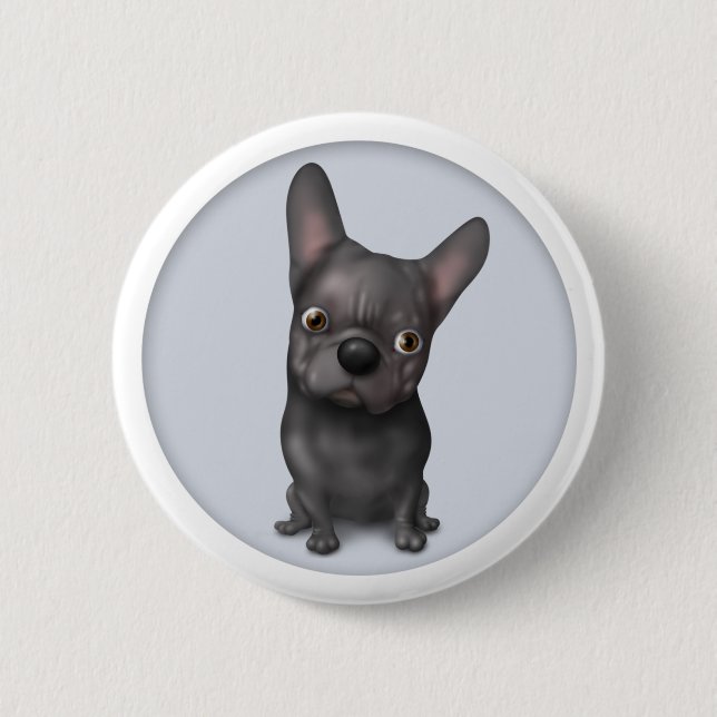 French Bulldog (Black) FB1 Button (Front)