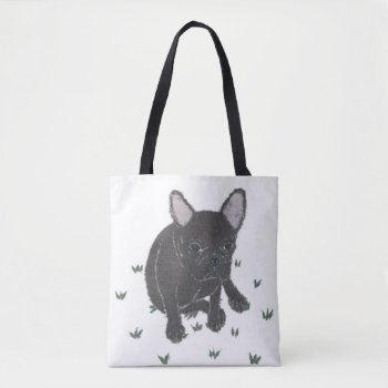 French Bulldog  Black Frenchie  Minimalist  Cute Tote Bag by BlessHue at Zazzle