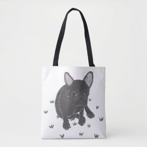 French Bulldog Black Frenchie Minimalist Cute Tote Bag