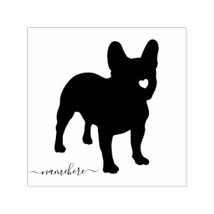 French Bulldog Black Logo Pet Business Self-inking Stamp