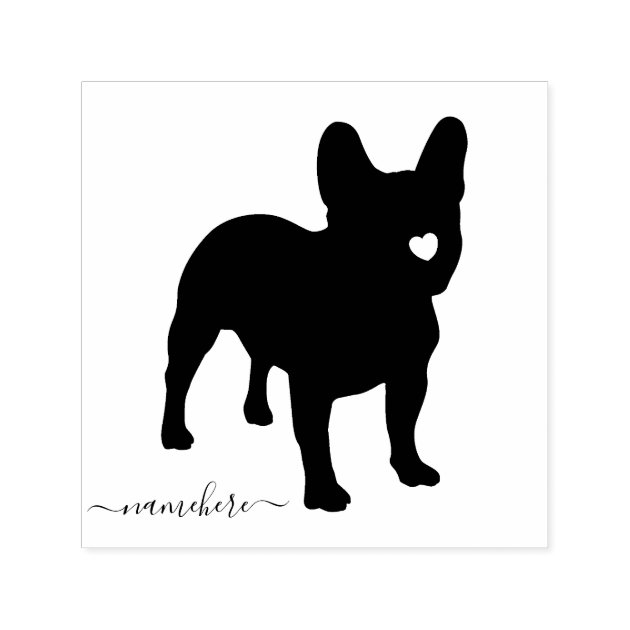 French Bulldog Black Logo Pet Business Self-inking Stamp