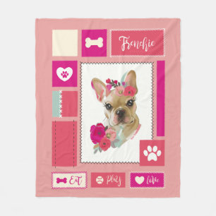 French bulldog blanket   Medium   blush