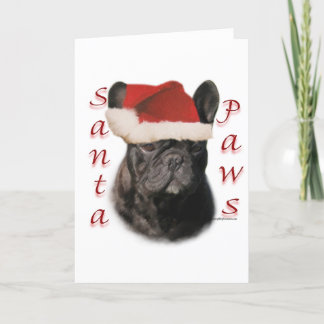 French Bulldog (blk) Santa Paws Holiday Card